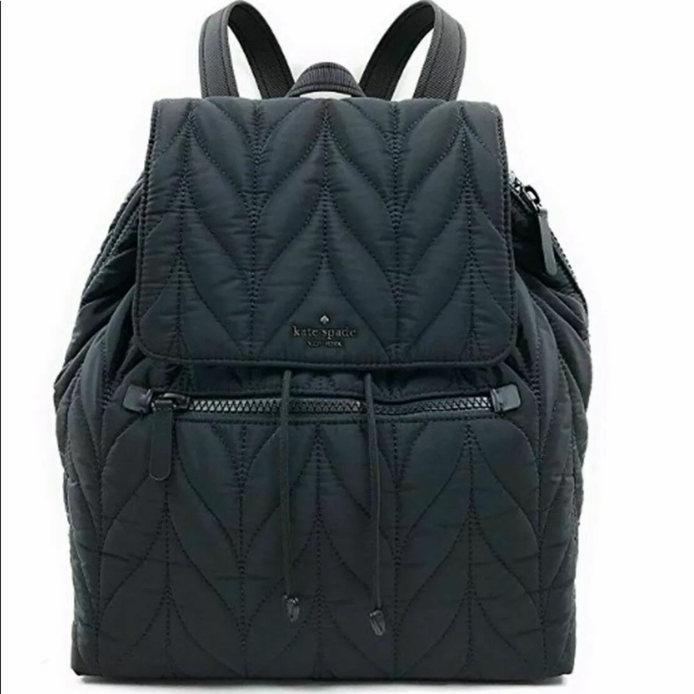 Kate spade Large Flap Black Backpack NWT ELLIE - Picture 2 of 8